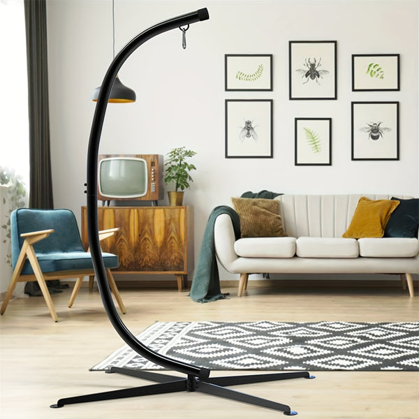 Hammock C Stand, Heavy Duty Metal Hammock C-Stand Only Hammock Stand for Hanging Chairs, Swings, Loungers, Indoors Outdoors