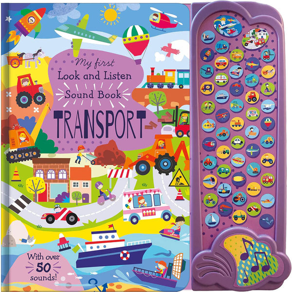 My First 50 Button Sound Books in 3 Options: Animals, Instruments or Transport