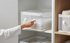 10-Pack Large Transparent Storage Boxes with Lids, PVC Foldable Organiser Containers for Clothes, Towels, Bedding & Wardrobe Storage