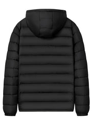 Men's Solid Hooded Jacket for Fall Winter, Men's Casual Zip Up Warm Quilted Jacket Warm And Comfortable Stylish Leisure Clothing for Outdoors.