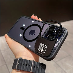 Phone Case: Magnetic Foldable Invisible Bracket Phone Case with Lens Protection Film for iPhone 17 16 15 14 13 12 11 Pro Max 17Air Wireless Charging Cover Fall Resistant Protective Case