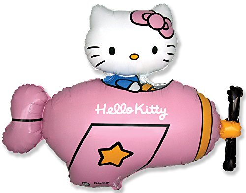 Hello Kitty Pink Plane Fuchsia Supershape Foil Balloon (Flexmetal)