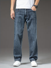 Geng Yuanshi High-End Summer Men's Jeans New Trend Fashion Straight-Leg Light Business Stretch Denim Pants
