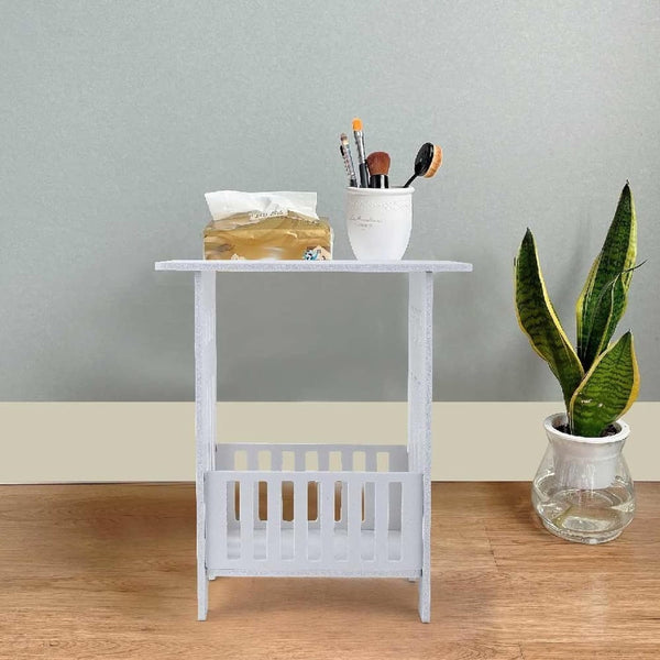 Small Side Table Side End Coffee Table Beside lamp Stand Nightstand Storage Shelf for Living Room Bedroom Bathroom Office Hallway White