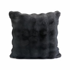 House & Home Faux Fur Bubble Cushion in Grey, 50 X 50 Cm
