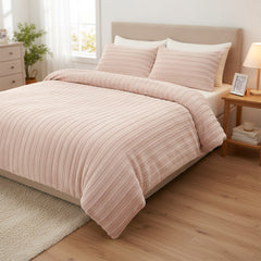 3pcs Faux Rabbit Plush Bedding Set, Soft Fluffy Comfortable Thicken Warm Autumn-Winter Duvet Cover & Pillowcase Set, Machine Washable, Ideal for Hotel, Guest Room, Bedroom, Home Use,Christmas Presents, Single/Double/King/Super King Size (1*Duvet Cover + 2