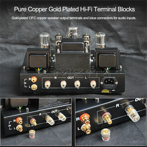 Audiophile 6P1 Tube Power Amplifier Class a Single-Ended Parallel High-Power HIFI Power Amplifier Retro Tube VU Meter Amplifier