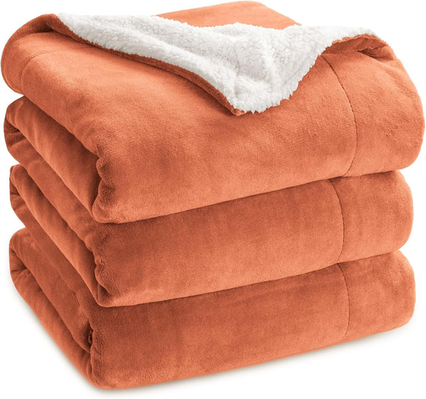 Bedsure Sherpa Fleece Throw Blanket - Fluffy Microfiber Solid Blankets for Bed and Couch Double/Twin Size, Silver Grey, 150X200Cm