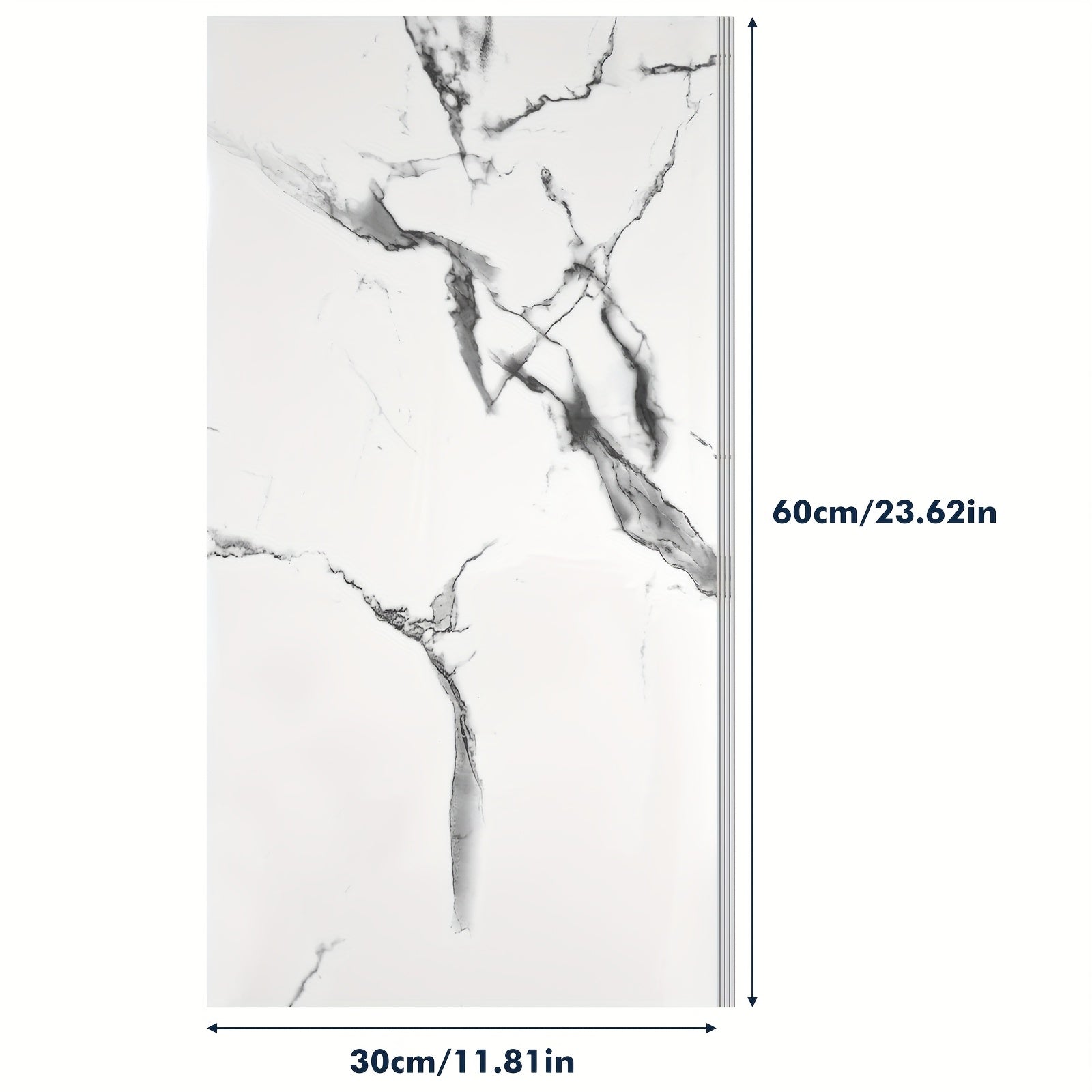 20pcs Of White Marble Effect Self-adhesive Wall Tile Foam Wall Sticker, Easy to Clean, Suitable for Bathroom, Living Room, Kitchen, Bedroom Decoration