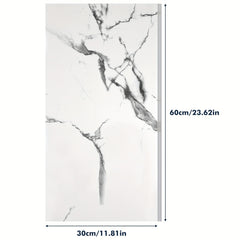 20pcs Of White Marble Effect Self-adhesive Wall Tile Foam Wall Sticker, Easy to Clean, Suitable for Bathroom, Living Room, Kitchen, Bedroom Decoration
