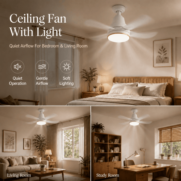 Modern Quiet Ceiling Fan with Light. Features 6 Speed Levels, Timing Function And Stepless Dimming. Suitable for Living Rooms, Bedrooms And Offices, a Must-Have for Spring And Summer.