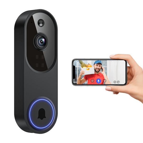 1080P Video Doorbell Camera, Intelligent Human Detection, Cloud Storage, Real-time Viewing, Two-way Audio, Infrared Night Vision, Battery Powered, Indoor Monitoring, USB Interface, 5200mAh Battery.