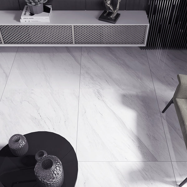 Vinyl Peel and Stick Wood Grain Floor Tile, 61cmx10m Self-Adhesive Vinyl Flooring Roll, Thicken Wear-Resistant Wallpaper Roll for Home Decor Floor & Wall Renovations, Pearl Marble