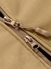 Men'S Winter Soft Shell Jacket with a Hood, Featuring Pockets And a Solid Color, Suitable for Outdoor Wear