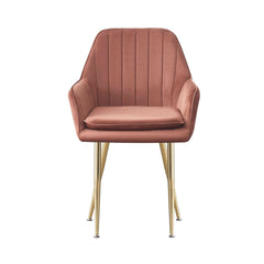 MOF Velvet Dining Chairs Kitchen Chairs Living Room Chairs with Sturdy Metal Legs Reception Chairs with Backrest and Padded Seat