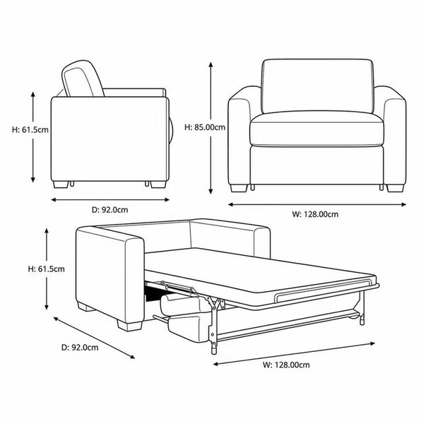 Lucas Grey Fabric Snuggler Sofa Bed