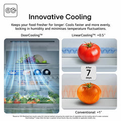 LG GSXE81EVBE Side by Side Smart Fridge Freezer with Instaview, E Rated in Black