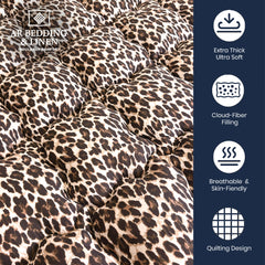 AR Bedding Extra Thick Leo Mattress Topper – 1000 GSM Cloud Fiber, Box Stitched, Ultra Soft & Secure Fit Great Christmas Gift Idea