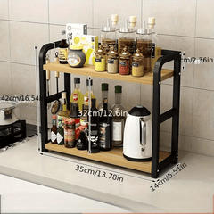 1pc 2 Tier Countertop Storage Rack, Spice Organizer, Countertop Storage Box, Accessories for Bedroom, Bathroom, And Kitchen, Home Storage And Organization, Utility Racks