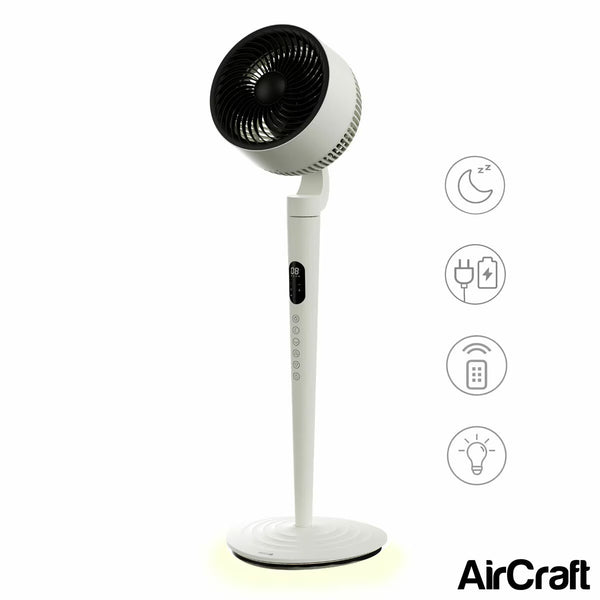 Aircraft Airlume Cordless Air Circulator Fan with Dimmable Lighting in Stone White