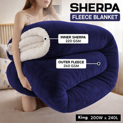 1pc Luxurious Double-Sided Sherpa Throw Blanket – Soft, Warm & Cozy Contemporary Blanket, Machine Washable, Perfect for Couch, Bed, Office & Travel, Ideal Gift
