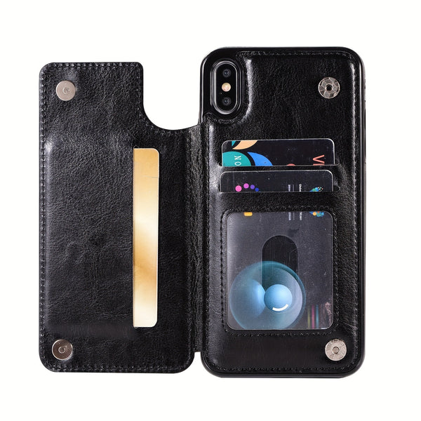 Phone Case: Compatible with iPhone 17 Promax/Pro/ Air, 16 Plus, 15, 14 Pro Max, 13, 12 and Galaxy S22/23/24/25 Plus Ultra FE.Perfect Gift. Wallet Case with Card Holder, Kickstand Card Slots Case, Double Magnetic Clasp and Durable Shockproof