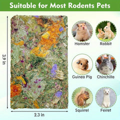 12pcs Rabbit Timothy Hay Chips Toys, Natural Bunny Molar Treats with Herbal Flowers Rabbit Chew Toys for Teeth Small Animal for Rats Chinchillas Guinea Hamsters