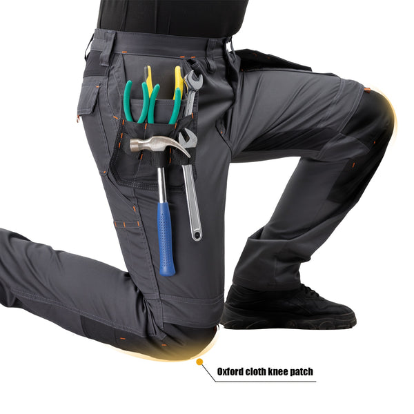Men's Elastic Cargo Pants with Multiple Pockets, All-Season Style, 1pc