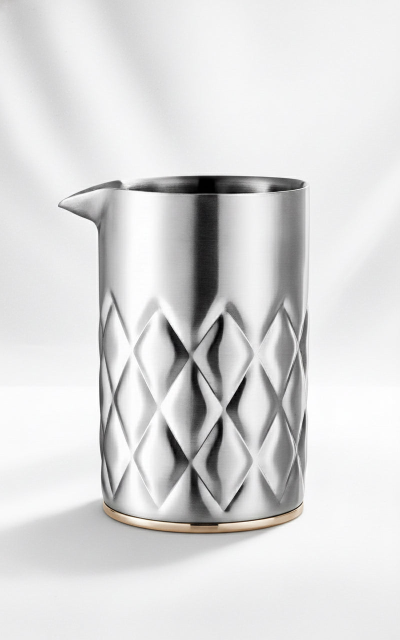 Nicunom 540Ml Cocktail Mixing Glass, 304 Stainless Steel Martini Stirring Glass, Double Walled Bar Mixing Pitcher, Seamless Glass Shaker with Weighted Bottom, Mixing Glass for Bartenders