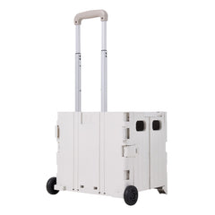 Grey/ Green Foldable Office Trolley, Portable Folding Shopping Trolley, Two-wheel Large-capacity Storage Box, Portable Pushable Shopping Cart Storage Box, Adjustable Railings