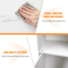 Bathroom Storage Cabinet, Tall Bathroom Cabinet, Slim Storage Cabinet, Freestanding Linen Tower Cabinet with 4 Tier and Door, Easy to Install for Kitchen/Hallway/Bedroom (116x20x20CM)
