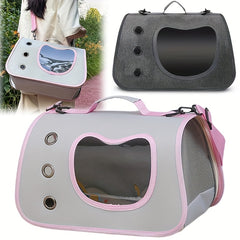 Large Pet Carrier Bag - Portable Folding Dog & Cat Travel Crate Cage with Zipper Closure, Spacious Interior, Front Door Window & Side Ventilation Mesh - Lightweight & Sturdy for Airplane, Car, Vet Visits - Safe & Comfortable Carrier for Medium Dogs, Cats,