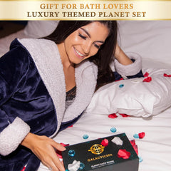 Planet Themed Bath Bombs / 8 X 60G Handmade Luxury Bubble Bath Fizzer Set/Non-Staining, Vegan, Cruelty-Free/Spa Gift for Men, Women and Kids