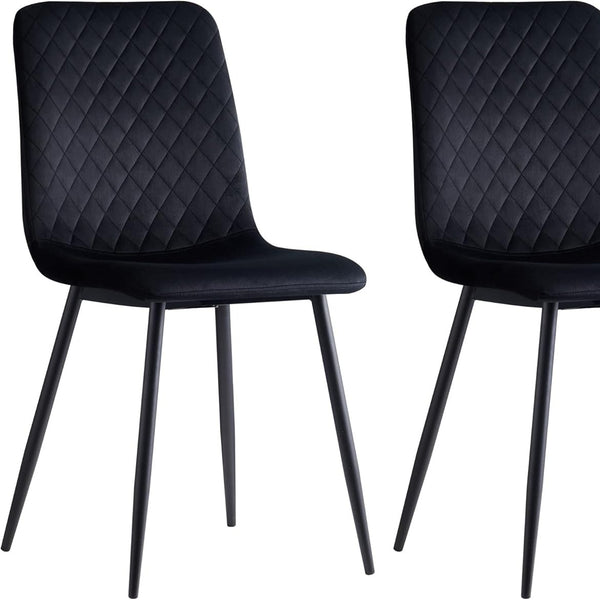 mcc direct Set of 2 Designer Velvet Chairs Fabric Dining Chairs with Metal Legs-Lexi Chairs