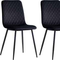 mcc direct Set of 2 Designer Velvet Chairs Fabric Dining Chairs with Metal Legs-Lexi Chairs