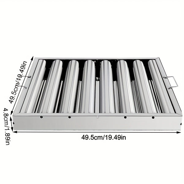 Stainless Steel Kitchen Exhaust Hood with Grease Baffle Filter - Modern, Sleek Design for Efficient Airflow and Easy Maintenance, Ideal for Home and Commercial Use, Commercial Kitchen Hood | Sleek Stainless Hood | Durable Kitchen Hood, Exhaust Fan