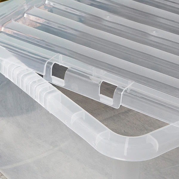 Wham 45L Crystal Clear Plastic Box and Lid- 5 Pack