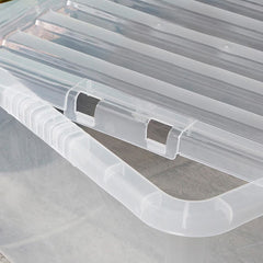 Wham 45L Crystal Clear Plastic Box and Lid- 5 Pack