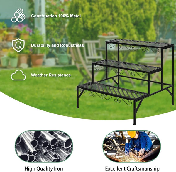 3 Tiers Plant Stand for Garden Patio Balcony