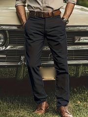 [Tongtongbang Selection OBM] 2pcs Set of Stretch Men'S Chino Pants, Light Business Semi-Formal Casual Straight Trousers