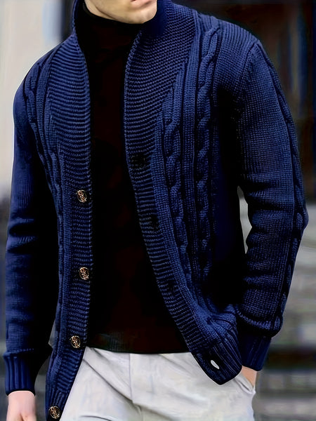 Temujin OBM Men's Fashion New Twist Solid Color Knit Long Sleeve Pullover Sweater