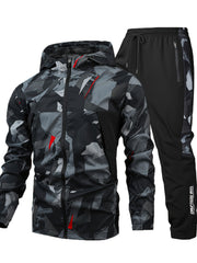 Men'S Long-Sleeve Sports Outfit with Casual Long Pants