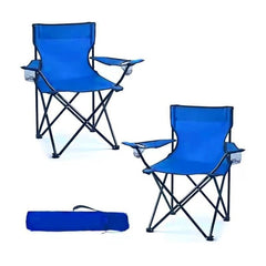 2 X Folding Camping Chair Outdoor Portable Garden Folding Camp Chair with Cup Holder