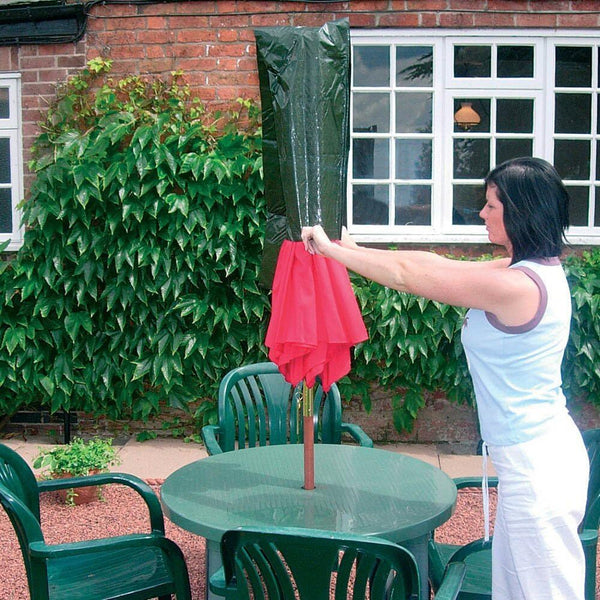 Waterproof Garden Parasol Cover – Heavy Duty, UV & Dust Resistant Umbrella Cover with Drawstring & Zip Fastening – All-Weather Protection for Outdoor Parasols, 18x28x153cm