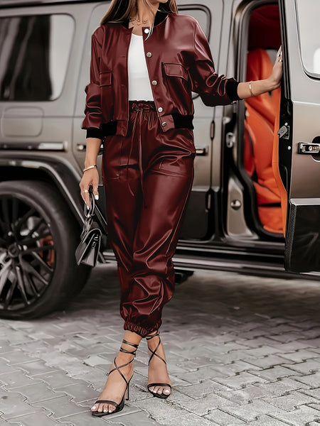 December 10Th - Targeted Development - Pocket Design Utility Style Jacket And Long Pants 2pcs Set