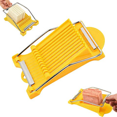 Upgrade Hand Luncheon Meat Slicer, Manual Egg Cutter, Multi-Purpose Kitchen Tool for, Cheese Bananas, Avocados, Vegetables Dishwasher Safe, Rust-Resistant (yellow, 10-Wire)