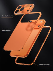 Phone Case: Magnetic Metal Phone Case for iPhone 17 Pro Max 2-in-1 Design Aluminum Alloy Frame Backplate Ultra Thin Protective Cover Comes