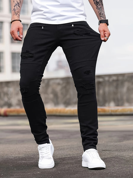 Spring And Autumn Fashion Hong Kong Style Classic Commuter Pants Easy Fashion Casual Daily Slim Fit Jeans Men