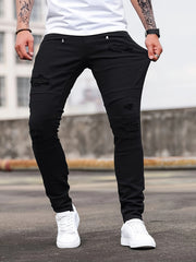 Spring And Autumn Fashion Hong Kong Style Classic Commuter Pants Easy Fashion Casual Daily Slim Fit Jeans Men