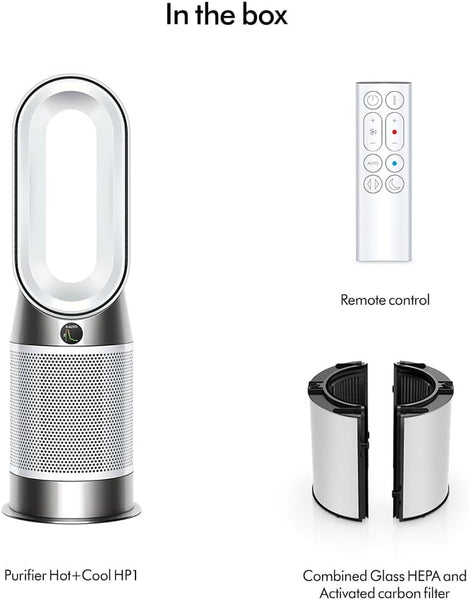 Dyson Purifier Hot+Cool HP1 Purifying Fan Heater, Heats and Cools (White/White)